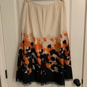 Black orange and cream Aline skirt with tule